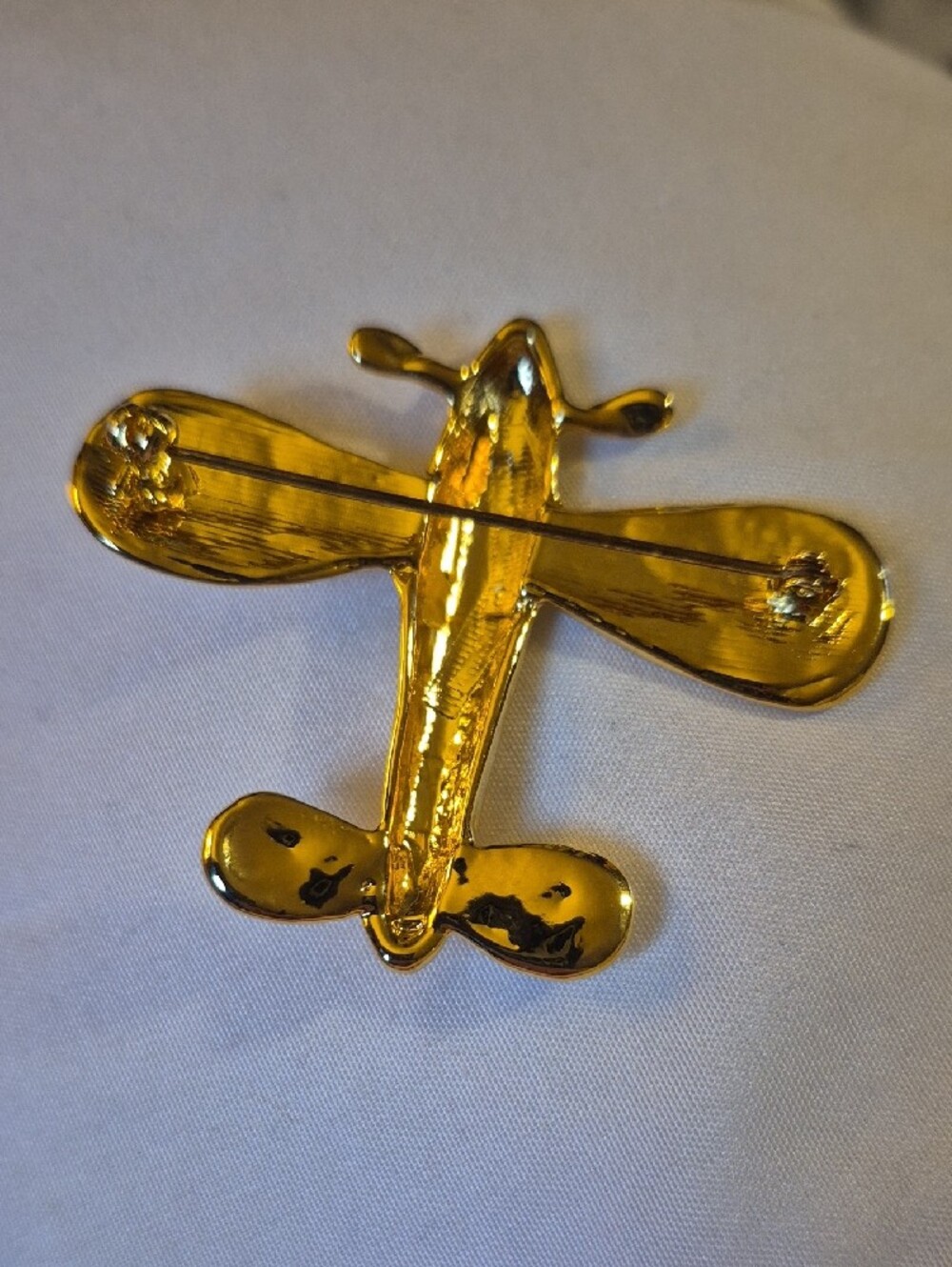 Vintage Gold Airplane Lapel Pin - Brooch - Picture 3 of 4